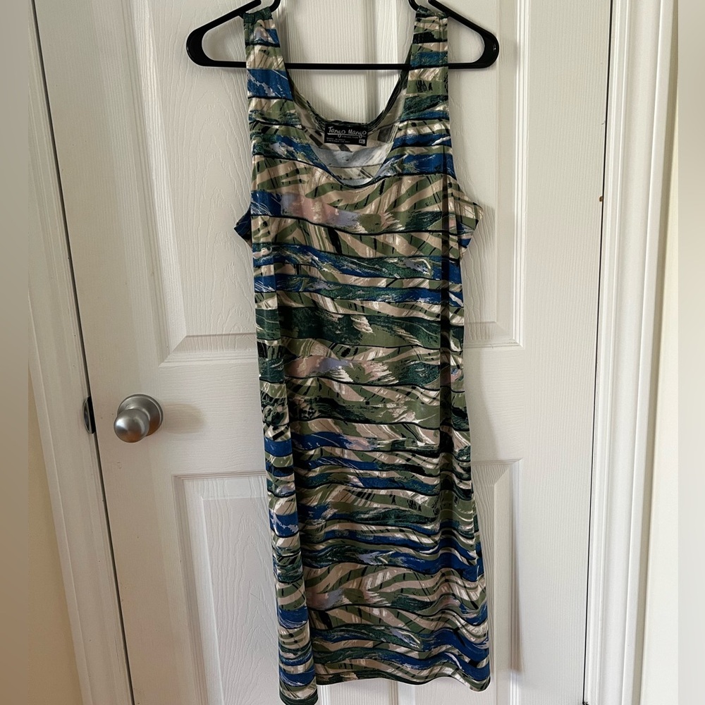 Blue and green, beautiful summer dress, Size: XL